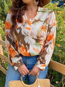 SHEIN Holidaya Áo sơ mi Plus Size Hoa Boho - Nhiều màu - Xem 3