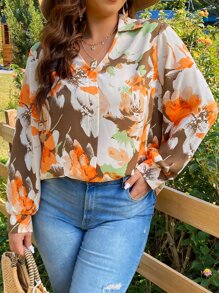 SHEIN Holidaya Áo sơ mi Plus Size Hoa Boho - Nhiều màu - Xem 6