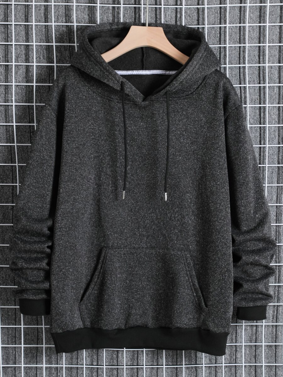 男士袋鼠口袋抽繩連帽衫