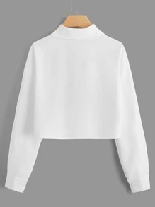 Muchica 愛心圖案落肩袖襯衫 - 白色 - 查看 2