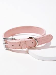 PETSIN 1pc PU Pet Collar - Baby Pink - View 1