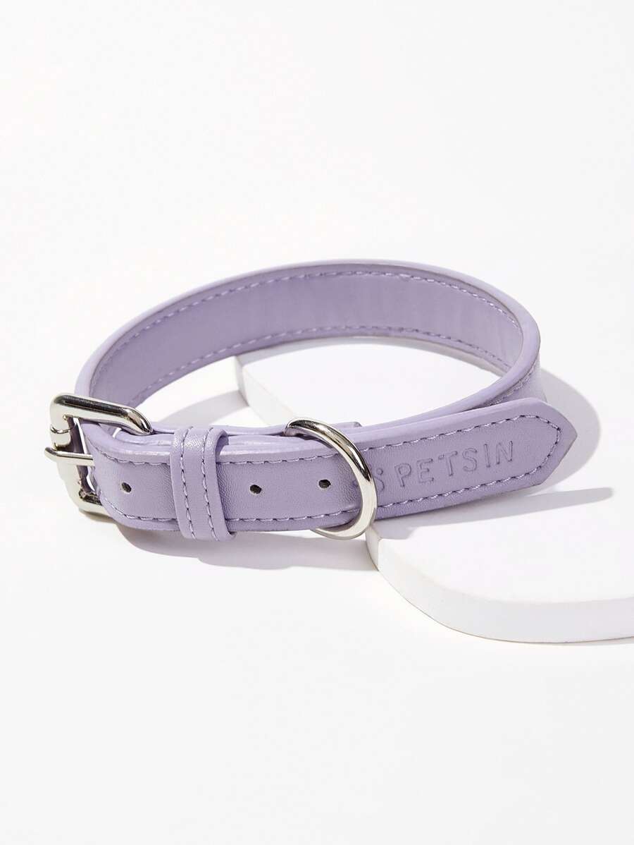 PETSIN 1入組PU皮革寵物項圈 - 紫色 - 查看 1