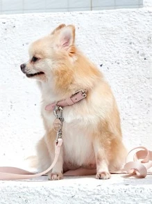 PETSIN 1pc PU Pet Collar - Baby Pink - View 5