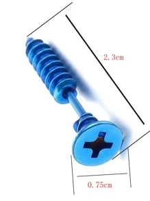 Bông tai thiết kế vít 1 cái - Màu xanh lam - Xem 5