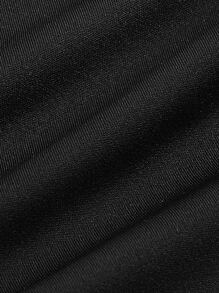 SHEIN Essnce 大碼鏈條細節喇叭褲 - 黑色 - 查看 3