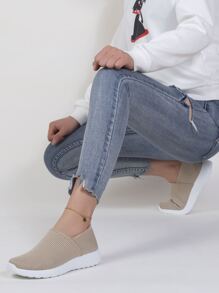 Giày Thể thao Nữ màu trơn - Màu Khaki - Xem 3