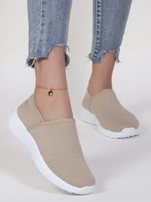 Giày Thể thao Nữ màu trơn - Màu Khaki - Xem 4