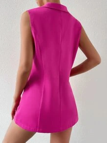 SHEIN Privé Solid Shawl Collar Vest Blazer