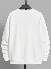 Manfinity Men Letter Graphic Sweatshirt - White - View 2
