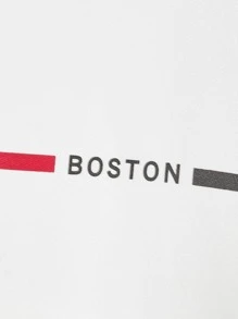 Manfinity Men Letter Graphic Sweatshirt - White - View 3