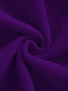 Men Letter Graphic Kangaroo Pocket Drawstring Thermal Hoodie - Purple - View 6