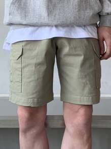 DAZY Men Flap Pocket Side Shorts - Army Green - View 1