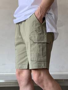 DAZY Men Flap Pocket Side Shorts - Army Green - View 2
