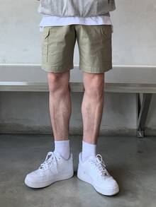 DAZY Men Flap Pocket Side Shorts - Army Green - View 3