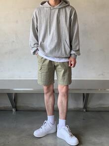 DAZY Men Flap Pocket Side Shorts - Army Green - View 4