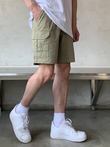 DAZY Men Flap Pocket Side Shorts - Army Green - View 7