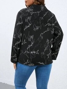 Celure Plus Allover Print Shirt - Black - View 2