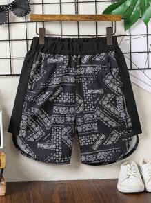 男孩佩斯利印花短褲