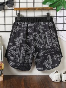 男孩佩斯利印花短褲