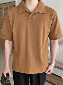 DAZY Men Cotton Solid Polo Shirt - Brown - View 3