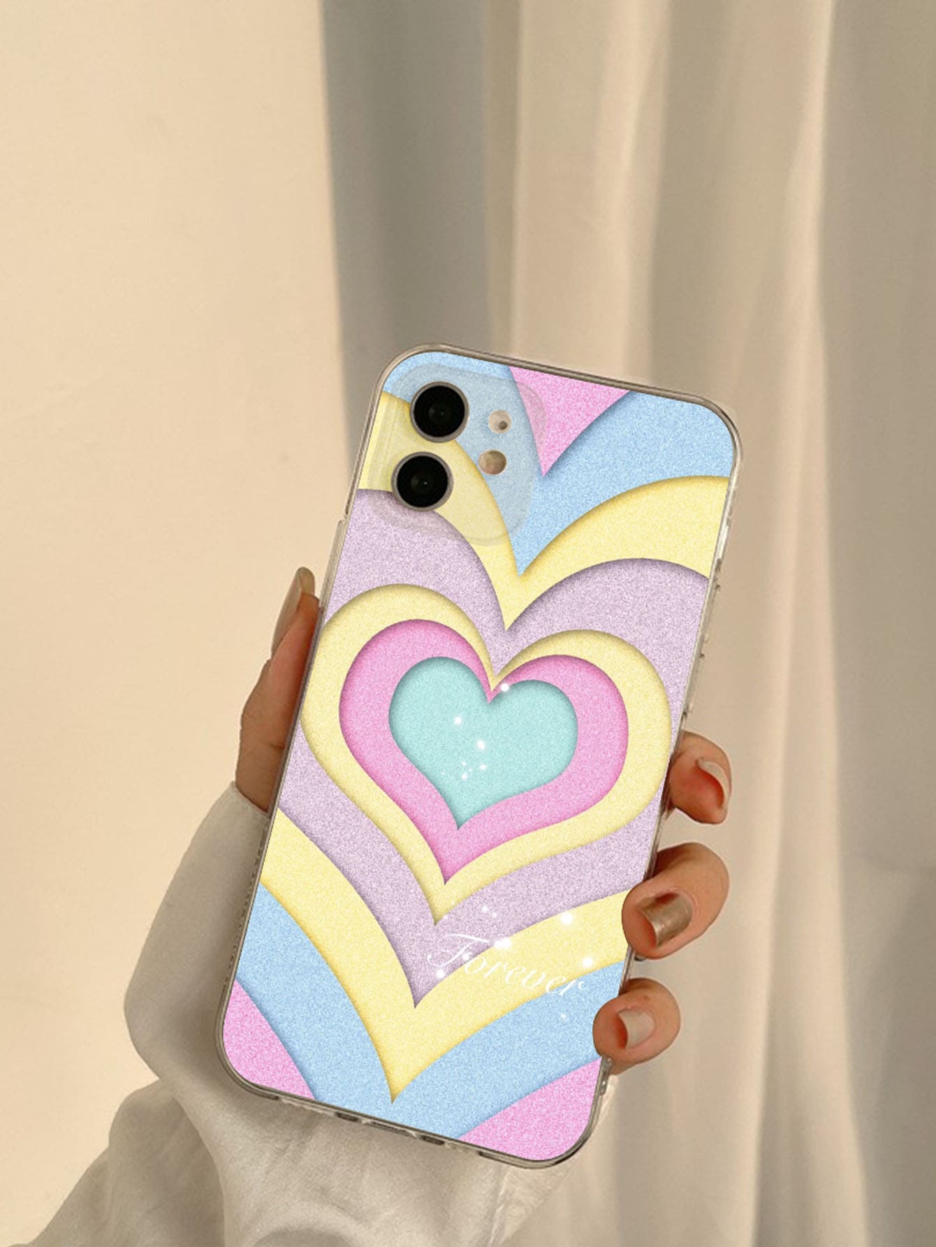 愛心圖案手機殼 - 彩色 - 查看 1