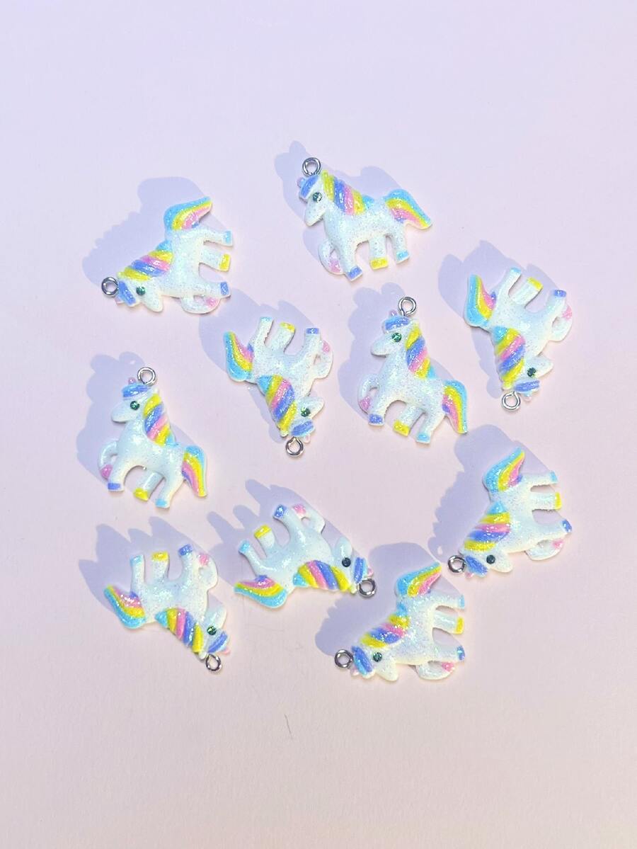 10入組獨角獸DIY吊墜 - 彩色 - 查看 1