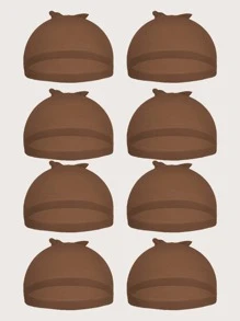 8 件 + 超长尼龙假发帽，适合角色扮演/服装 - 巧克力棕 - 查看 1