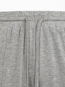 Denimoi Bộ áo crop top & quần bó sát ngực xếp nếp hai mảnh - Màu Xám nhạt - Xem 8