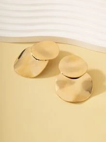 2 chiếc bông tai trang trí hình tròn - Vàng - Xem 2