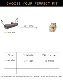 1pc Two Tone Tunnel Design Hamster Hammock - Coffee Brown - View 4