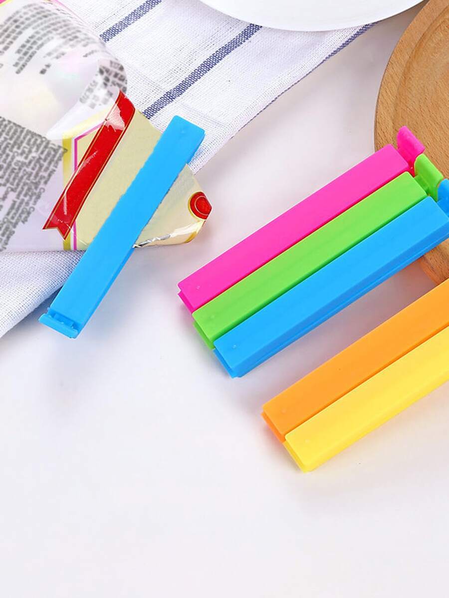 10 piezas Color aleatorio portátil nuevo almacenamiento de cocina sello para aperitivos, Clips para bolsas de sellado, abrazadera selladora, herramienta de plástico accesorio de cocina - Multicolor - Ver 1
