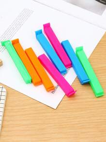 10 piezas Color aleatorio portátil nuevo almacenamiento de cocina sello para aperitivos, Clips para bolsas de sellado, abrazadera selladora, herramienta de plástico accesorio de cocina - Multicolor - Ver 6