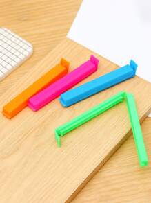 10 piezas Color aleatorio portátil nuevo almacenamiento de cocina sello para aperitivos, Clips para bolsas de sellado, abrazadera selladora, herramienta de plástico accesorio de cocina - Multicolor - Ver 8