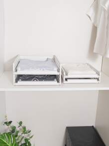 1pc Hollow Out Clothes Storage Rack  Decorations   Autumn Decor Festival Decor Room Decor Home Decor Fall Decor Bedroom Decor - White - View 3