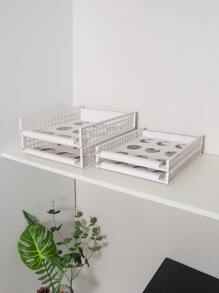 1pc Hollow Out Clothes Storage Rack  Decorations   Autumn Decor Festival Decor Room Decor Home Decor Fall Decor Bedroom Decor - White - View 5