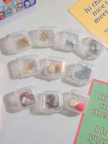 10pcs Clear Mini Jewelry Storage Box - Clear - View 7