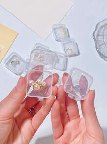 40 piezas Caja de almacenamiento de joya transparente - Blanco - Ver 3