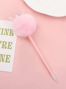 1 pieza Pluma de gel con diseño de pompón al azar - Multicolor - Ver 5