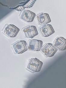 40 piezas Caja de almacenamiento de joya transparente - Blanco - Ver 5