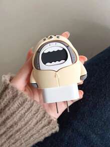 4pcs Shark Design Data Cable & Charger Head Cover Set - Beige - View 3