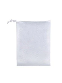1 pieza Bolsa de malla para jabón, decoración de baño para el hogar, de vuelta a la escuela - Blanco - Ver 3