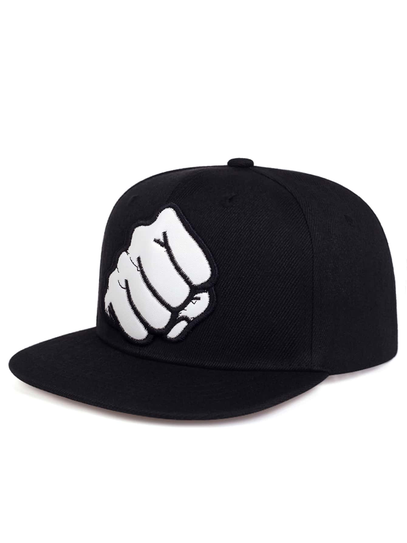 男士手掌補丁貼嘻哈帽 - 黑色 - 查看 1