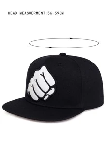 男士手掌補丁貼嘻哈帽 - 黑色 - 查看 3