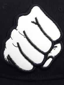 男士手掌補丁貼嘻哈帽 - 黑色 - 查看 5