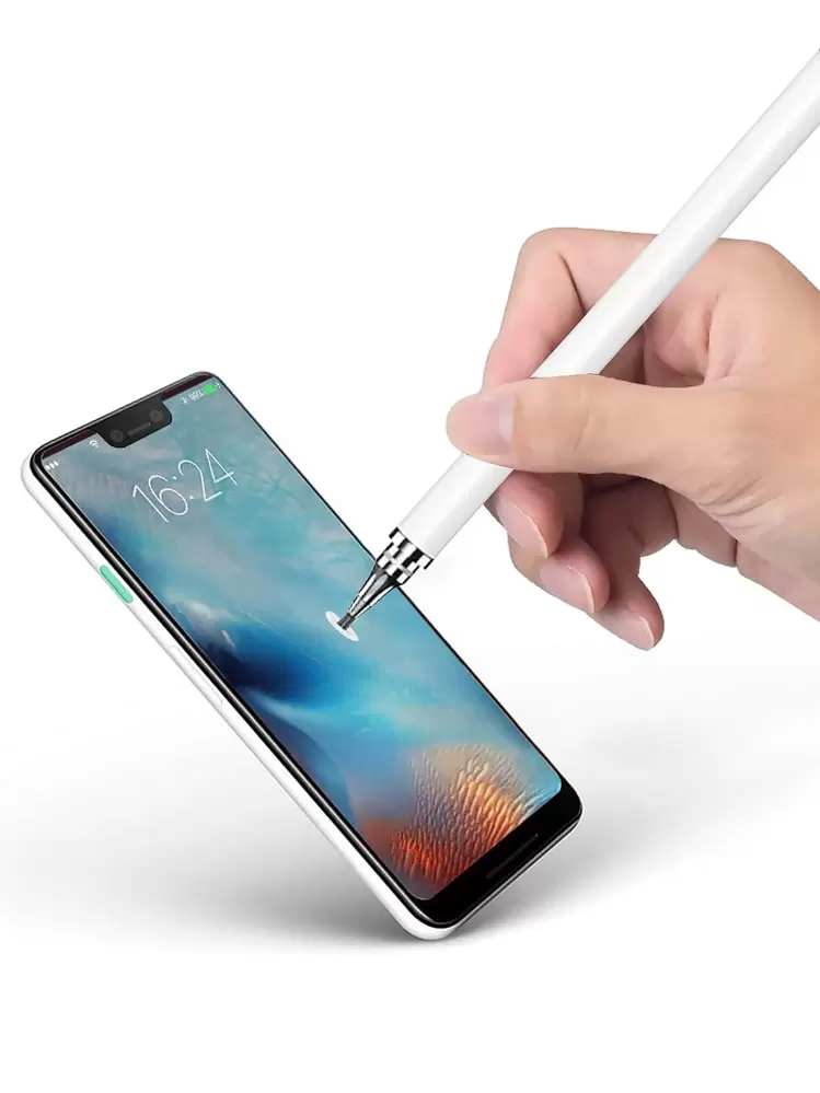 Soporte multifunción 3 en 1 para teléfono en color rosa dorado/blanco con bolígrafo, lápiz capacitivo y lápiz óptico para smartphone y tablet, regalo para madres, familia, amigos, cumpleaños y fiestas - Blanco - Ver 5