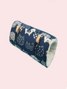 1 pieza Hamaca con patrón de gato de dibujos animados hámster - Azul - Ver 1