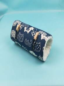 1 pieza Hamaca con patrón de gato de dibujos animados hámster - Azul - Ver 3