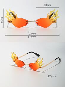 Hombres Gafas de moda sin marco con diseño de fuego - Multicolor - Ver 5