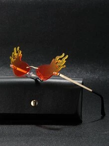 Hombres Gafas de moda sin marco con diseño de fuego - Multicolor - Ver 7