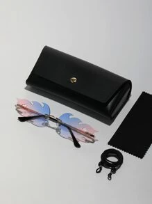 Hombres Gafas de moda sin marco de lentes de fuego - Multicolor - Ver 2